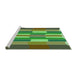 Sideview of Machine Washable Transitional Green Rug, wshpat1430grn