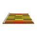 Sideview of Machine Washable Transitional Green Rug, wshpat1430yw