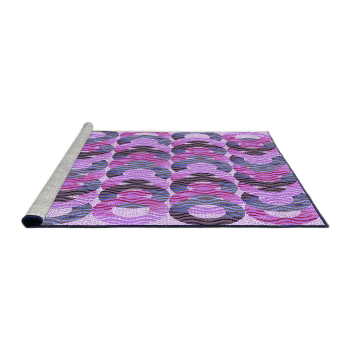Sideview of Machine Washable Transitional Orchid Purple Rug, wshpat1431pur