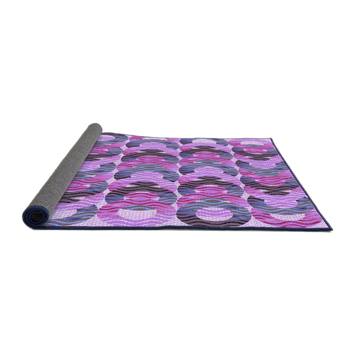 Thickness of Patterned Orchid Purple Rug, pat1431pur