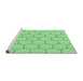 Sideview of Machine Washable Transitional Green Rug, wshpat1432grn