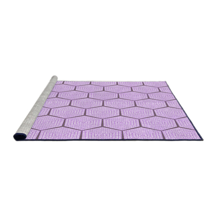 Sideview of Machine Washable Transitional Orchid Purple Rug, wshpat1432pur