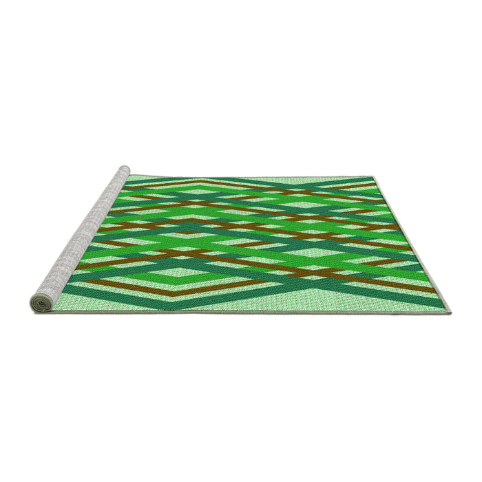Sideview of Machine Washable Transitional Jade Green Rug, wshpat1433grn