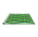 Sideview of Machine Washable Transitional Jade Green Rug, wshpat1433grn