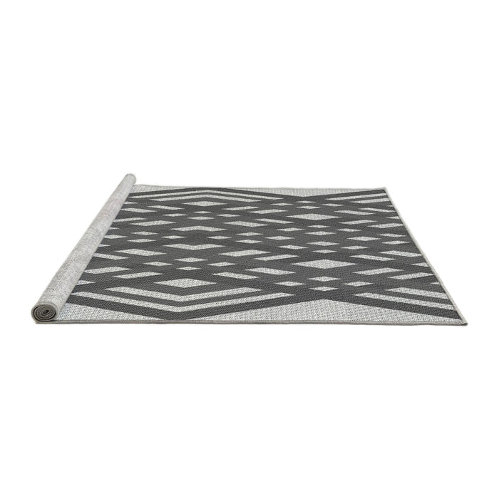 Sideview of Machine Washable Transitional Cloud Gray Rug, wshpat1433gry