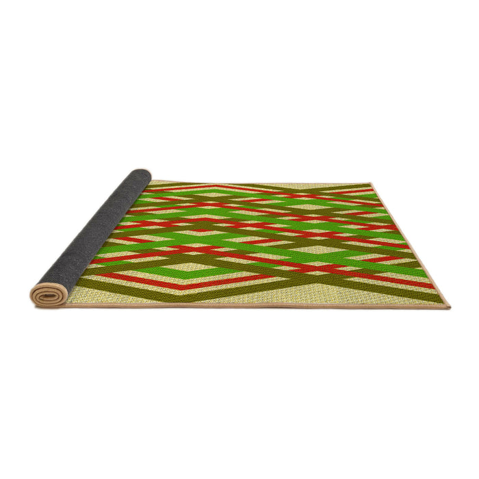 Thickness of Patterned Yellow Green Rug, pat1433yw