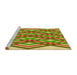 Sideview of Machine Washable Transitional Yellow Green Rug, wshpat1433yw