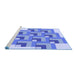 Sideview of Machine Washable Transitional Blue Rug, wshpat1434blu