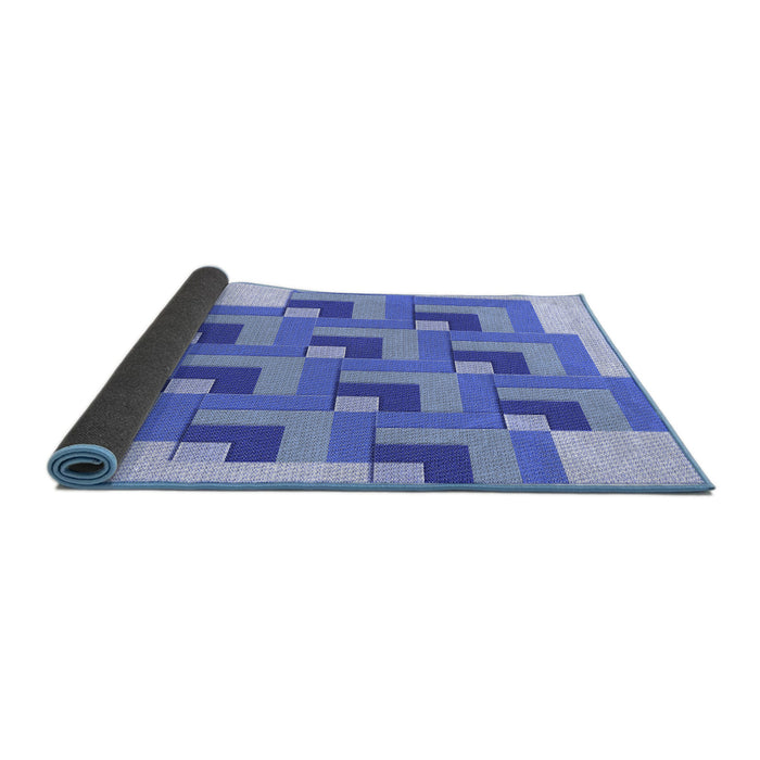 Thickness of Patterned Blue Rug, pat1434blu