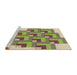 Sideview of Machine Washable Transitional Green Rug, wshpat1434brn