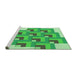 Sideview of Machine Washable Transitional Green Rug, wshpat1434grn