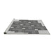 Sideview of Machine Washable Transitional Silver Gray Rug, wshpat1434gry