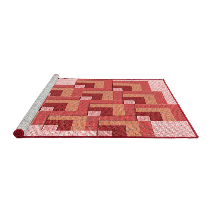 Sideview of Machine Washable Transitional Light Salmon Pink Rug, wshpat1434rd