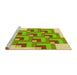 Sideview of Machine Washable Transitional Green Yellow Green Rug, wshpat1434yw