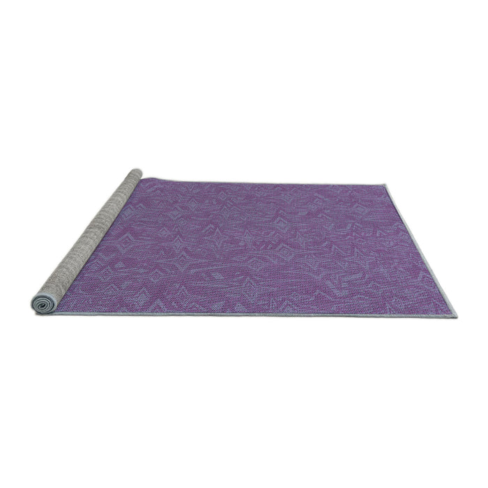 Sideview of Machine Washable Transitional Purple Rug, wshpat1435lblu