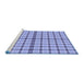 Sideview of Machine Washable Transitional Slate Blue Rug, wshpat1436blu