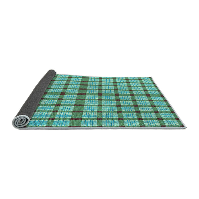 Thickness of Patterned Turquoise Green Rug, pat1436lblu