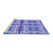 Sideview of Machine Washable Transitional Purple Mimosa Purple Rug, wshpat1437blu