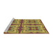 Sideview of Machine Washable Transitional Sienna Brown Rug, wshpat1437brn