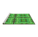 Sideview of Machine Washable Transitional Dark Lime Green Rug, wshpat1437grn