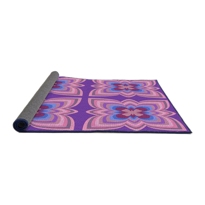 Thickness of Patterned Orchid Purple Rug, pat1437pur