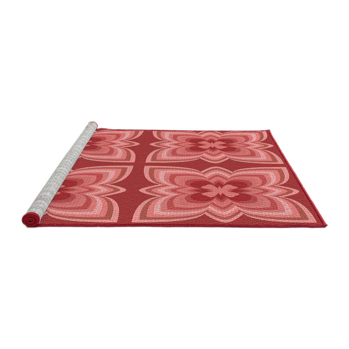 Sideview of Machine Washable Transitional Red Rug, wshpat1437rd