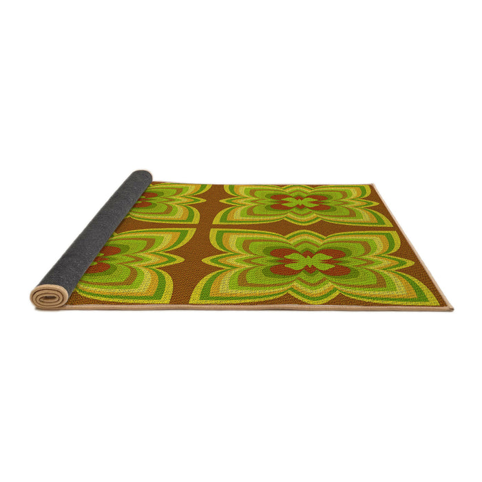 Thickness of Patterned Green Rug, pat1437yw