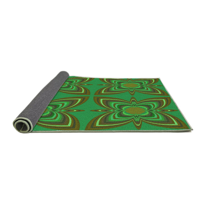 Thickness of Patterned Army Green Rug, pat1438grn