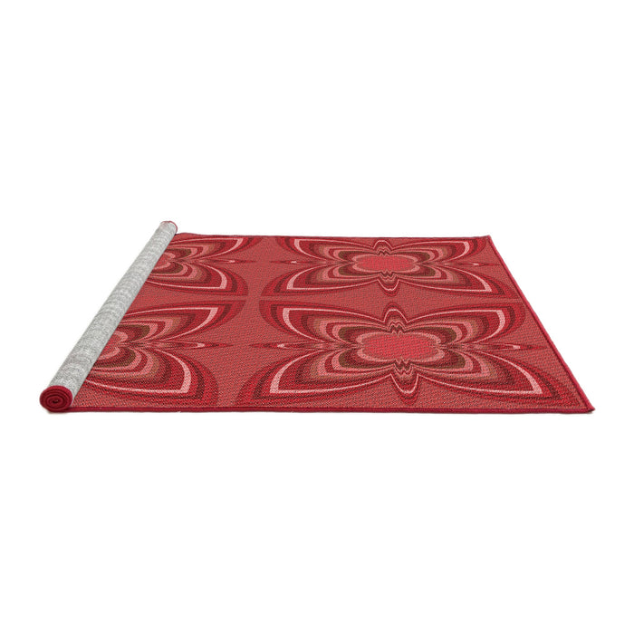 Sideview of Machine Washable Transitional Red Rug, wshpat1438rd
