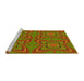 Sideview of Machine Washable Transitional Pistachio Green Rug, wshpat1438yw