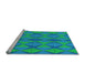 Sideview of Machine Washable Transitional Neon Blue Rug, wshpat1439lblu