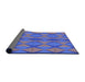 Thickness of Patterned Light Purple Blue Rug, pat1439pur