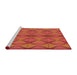 Sideview of Machine Washable Transitional Bright Orange Rug, wshpat1439rd