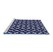 Sideview of Machine Washable Transitional Light Purple Blue Rug, wshpat144blu