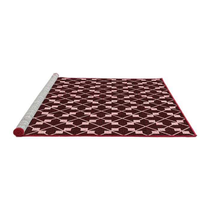 Sideview of Machine Washable Transitional Night Red Rug, wshpat144rd