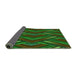 Thickness of Patterned Dark Forest Green Rug, pat1440grn