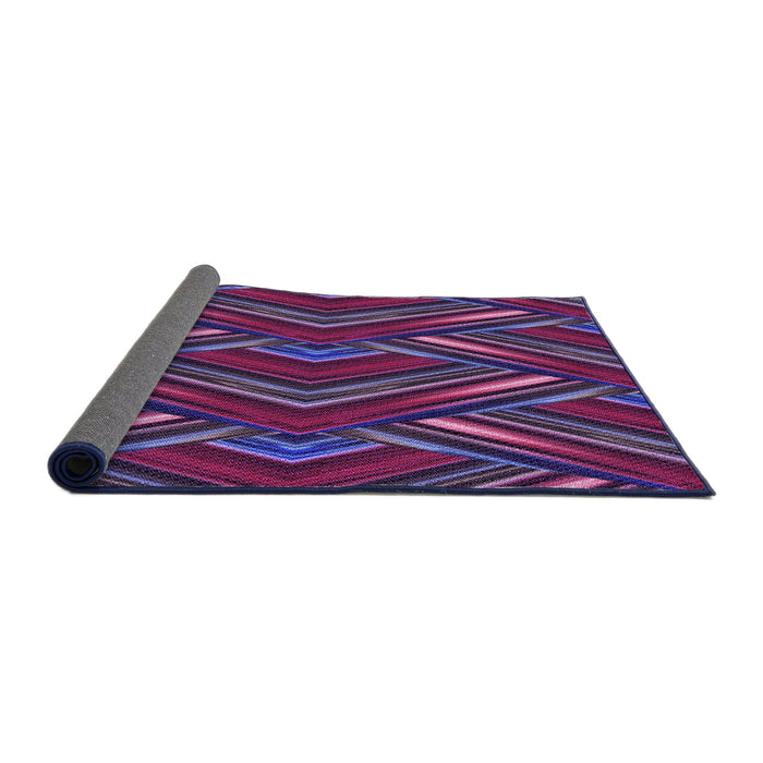Thickness of Patterned Purple Violet Purple Rug, pat1440pur