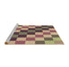 Sideview of Machine Washable Transitional Brown Green Rug, wshpat1441brn