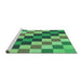 Sideview of Machine Washable Transitional Green Rug, wshpat1441grn