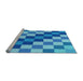 Sideview of Machine Washable Transitional Blue Rug, wshpat1441lblu