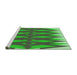 Sideview of Machine Washable Transitional Neon Green Rug, wshpat1442grn