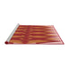 Sideview of Machine Washable Transitional Orange Rug, wshpat1442rd