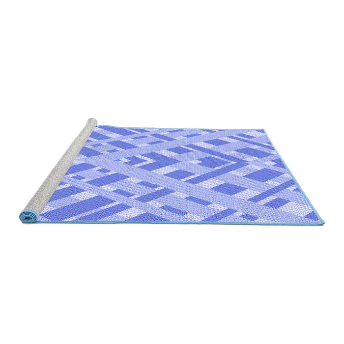Sideview of Machine Washable Transitional Light Slate Blue Rug, wshpat1443blu