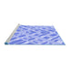 Sideview of Machine Washable Transitional Light Slate Blue Rug, wshpat1443blu