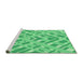 Sideview of Machine Washable Transitional Lime Mint Green Rug, wshpat1443grn