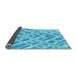 Thickness of Patterned Deep Sky Blue Rug, pat1443lblu