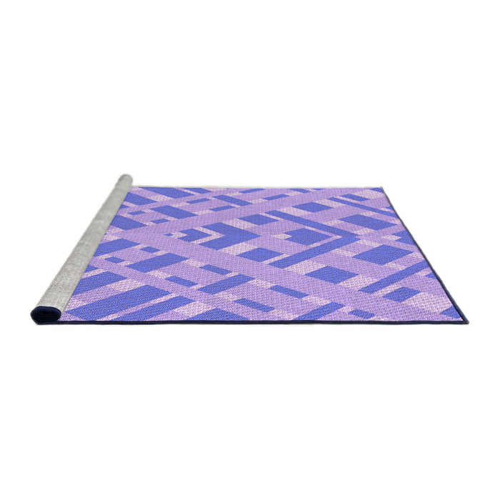 Sideview of Machine Washable Transitional Light Slate Blue Rug, wshpat1443pur