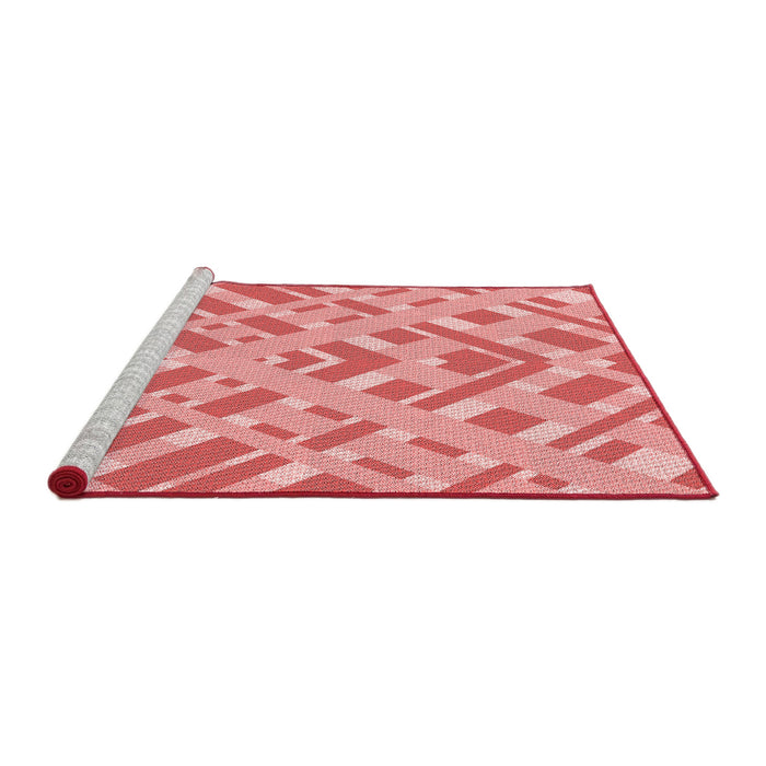 Sideview of Machine Washable Transitional Pastel Pink Rug, wshpat1443rd