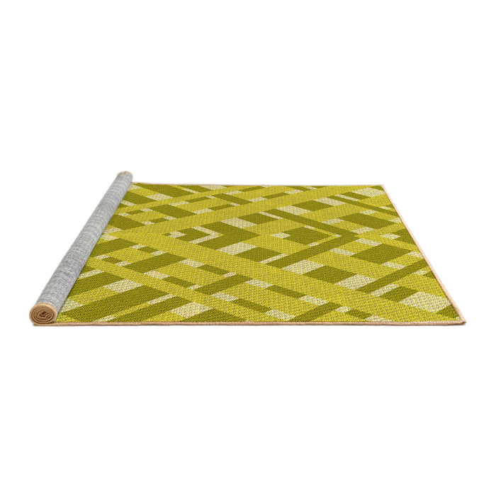 Sideview of Machine Washable Transitional Yellow Rug, wshpat1443yw