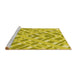 Sideview of Machine Washable Transitional Yellow Rug, wshpat1443yw